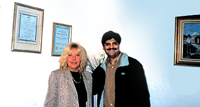 Principal Suzette Barlin with Prof. Shridhar Kamat